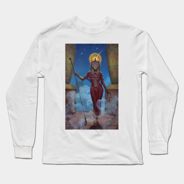 Egyptian Goddess Sekhmet Long Sleeve T-Shirt by Zeleznik